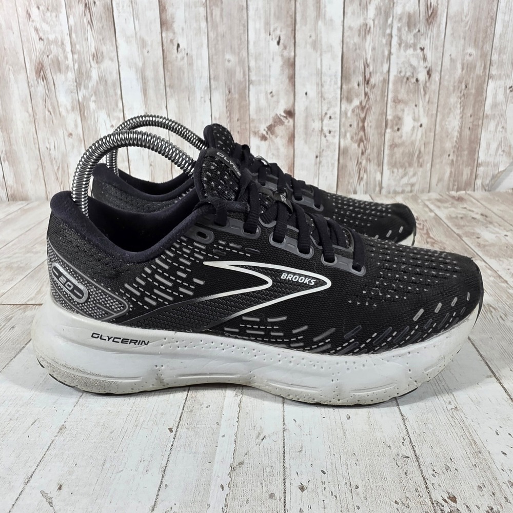 Brooks Glycerin 20 Womens Running Shoes Black White 1203691B059 Size 7.5